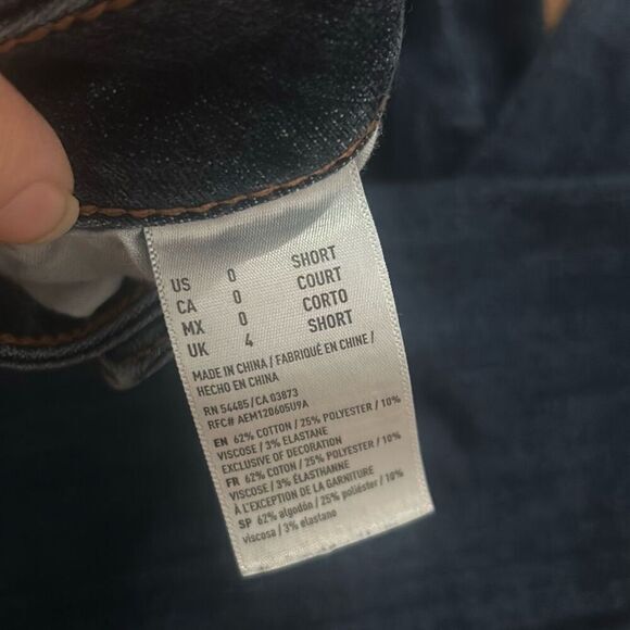 American eagle super super stretch hi rise jegging boot jeans woman's sz 0 short - Picture 6 of 9